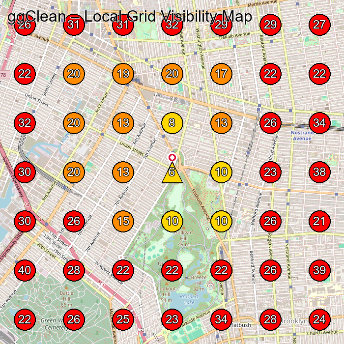 ggClean GeoGrid visibility map for House Cleaning Service in Brooklyn